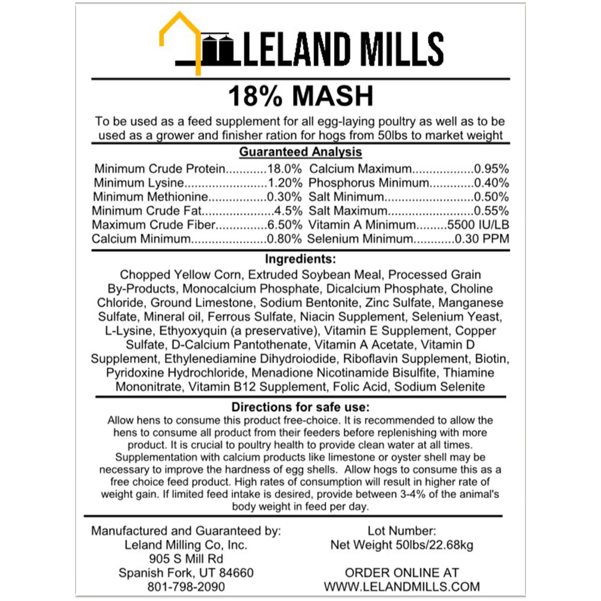 18% Protein Pig Grower and Finisher Mash