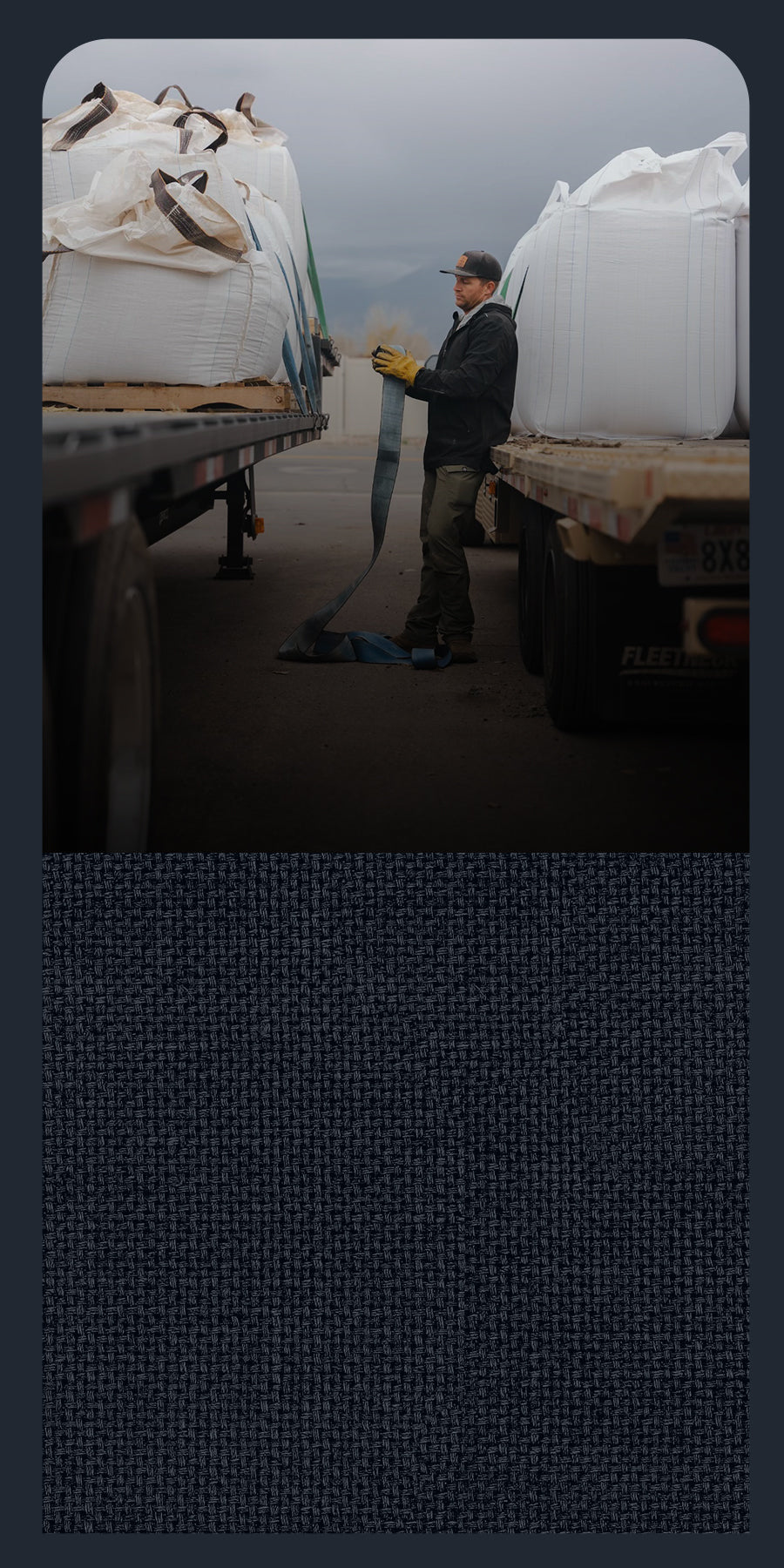 Bulk Animal Feed by Leland Mills Strapping a trailer full of bulk feed totes