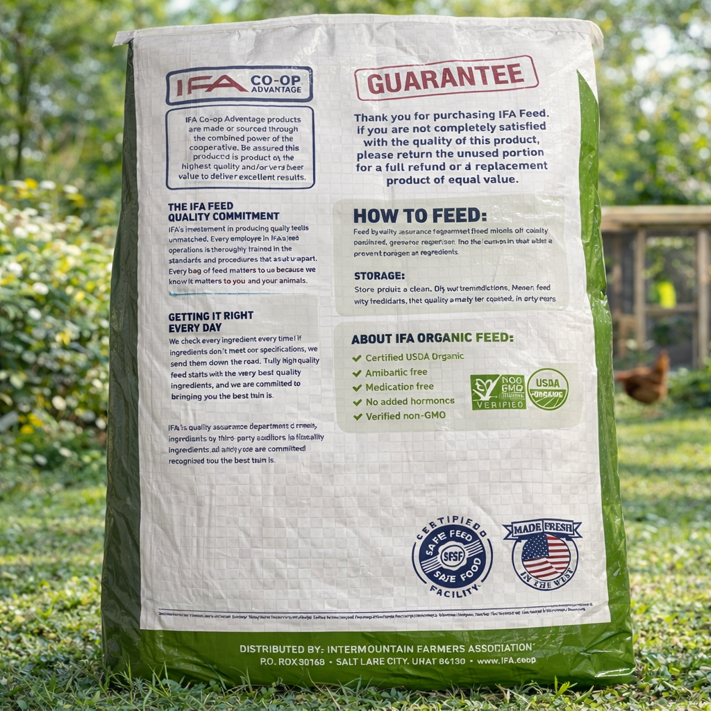 IFA Organic 16% Soy Free Layer Pellet Chicken Feed 40 LB Bag