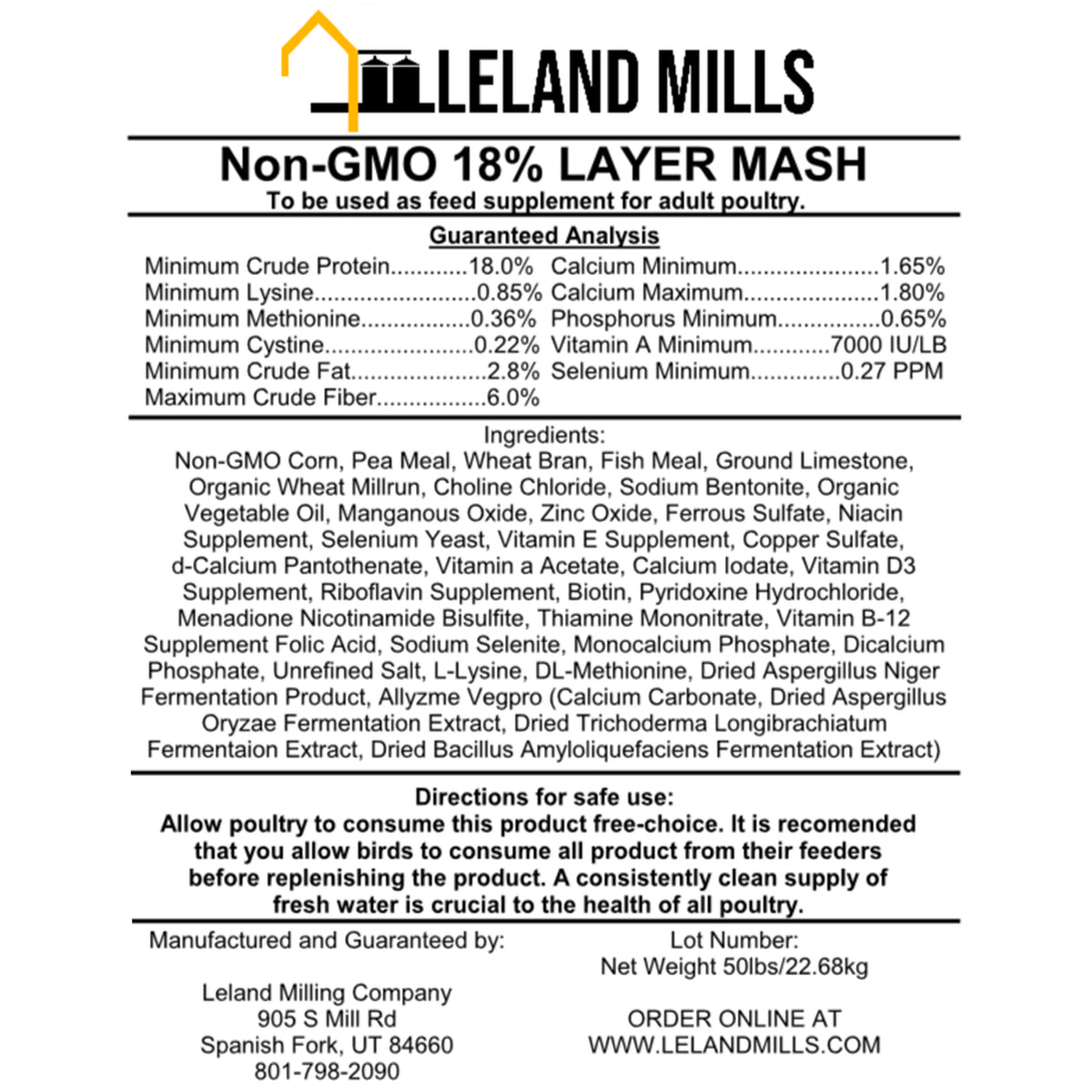 Non-GMO 18% Layer Mash